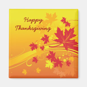 Aimant Thanksgiving feuilles d'érable en automne couleurs
