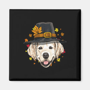 Aimant Thanksgiving Golden Retriever Pilgrie Turquie Jour
