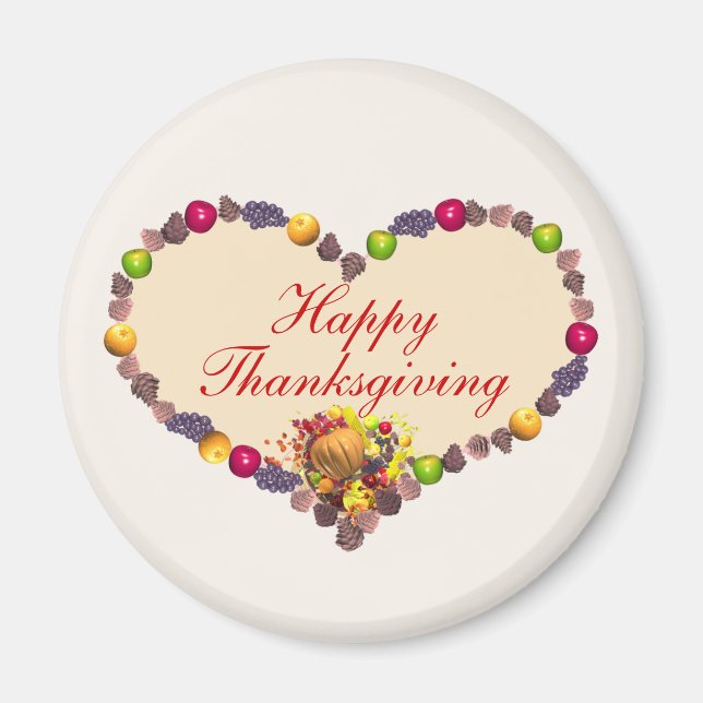 Aimant Thanksgiving Heart et Cornucopia (Devant)