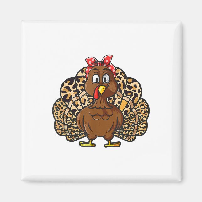 Aimant Thanksgiving Leopard Turquie Thanksgiving Automne  (Devant)