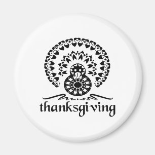 Aimant Thanksgiving Mandala Turkey Boho Folk Art