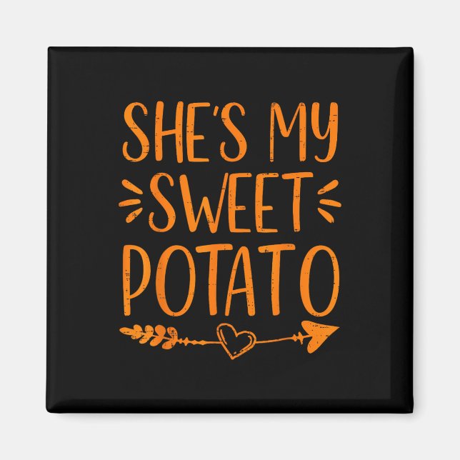 Aimant Thanksgiving Matching Couple She's My Sweet Potato (Devant)