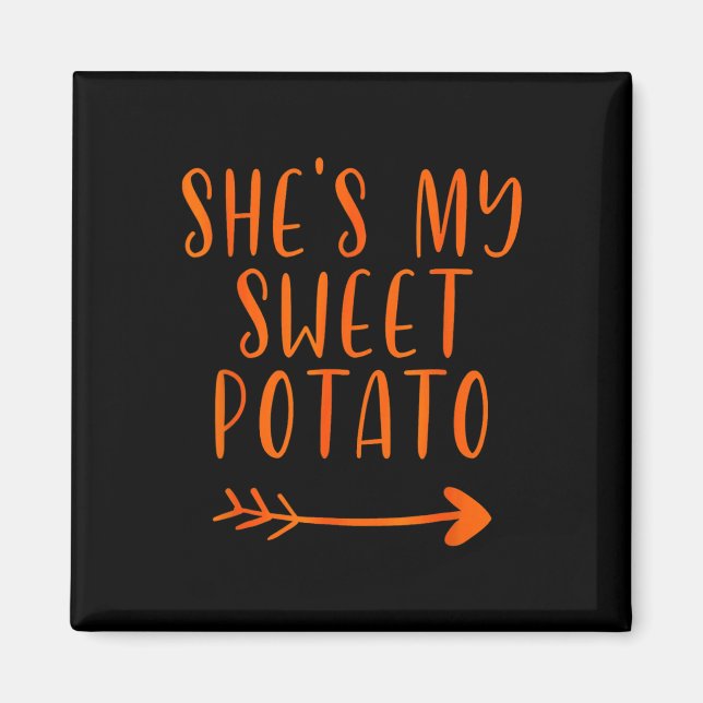Aimant Thanksgiving Matching Couple Shirts My Sweet Potat (Devant)