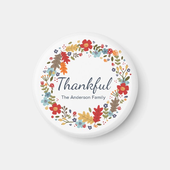 Aimant Thanksgiving Thankful Fall personnalisée (Devant)