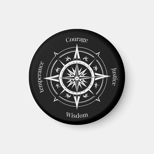 Aimant The 4 Stoic Virtues Compass (Devant)
