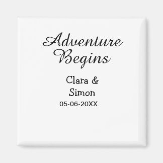Aimant The adventure begins wedding couple name datsimple