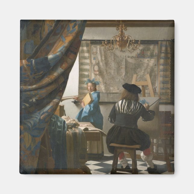 Aimant The Artist's Studio, c.1665-66 (huile sur toile) (Devant)