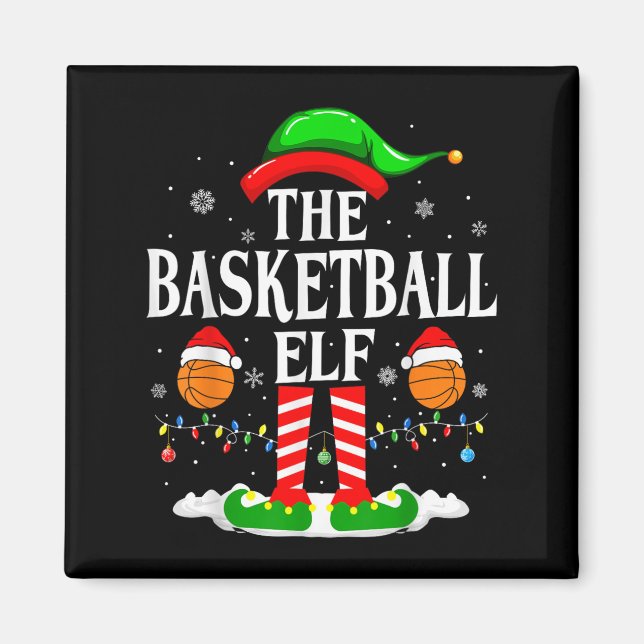 Aimant The Basketball Elf Bball Xmas Basketball Christmas (Devant)