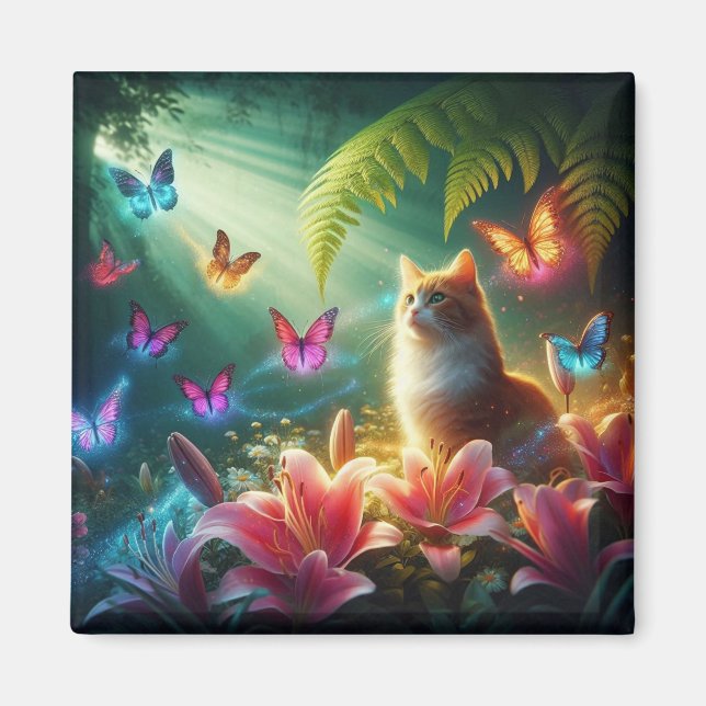 Aimant The Curious Cat & Her Butterflies (Devant)