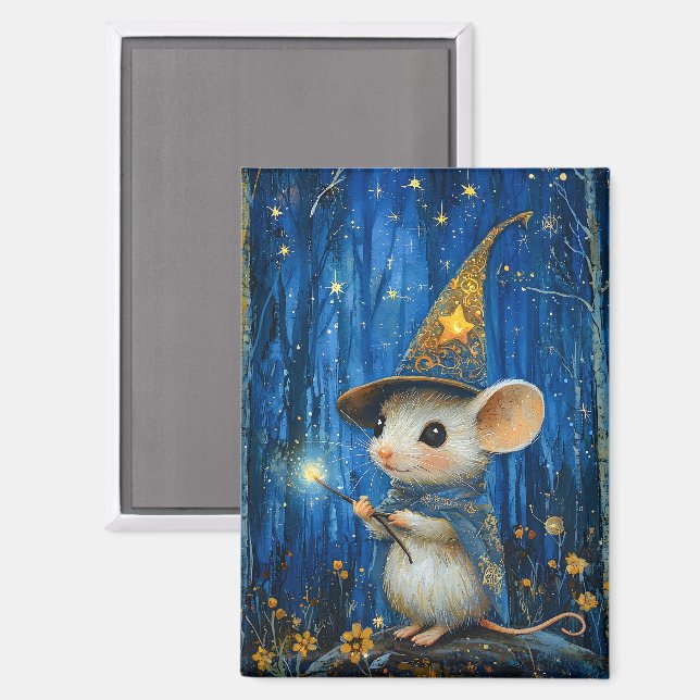 Aimant The Enchanted Magician Mouse Fantasy Art (Recto/Verso)