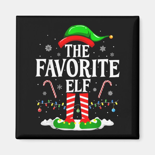 Aimant The Favorite Elf Funny Xmas Matching Family Christ (Devant)