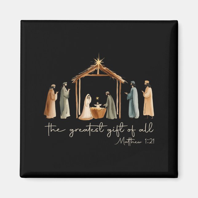 Aimant The Greatest Gift For All Christmas Nativity Jesus (Devant)