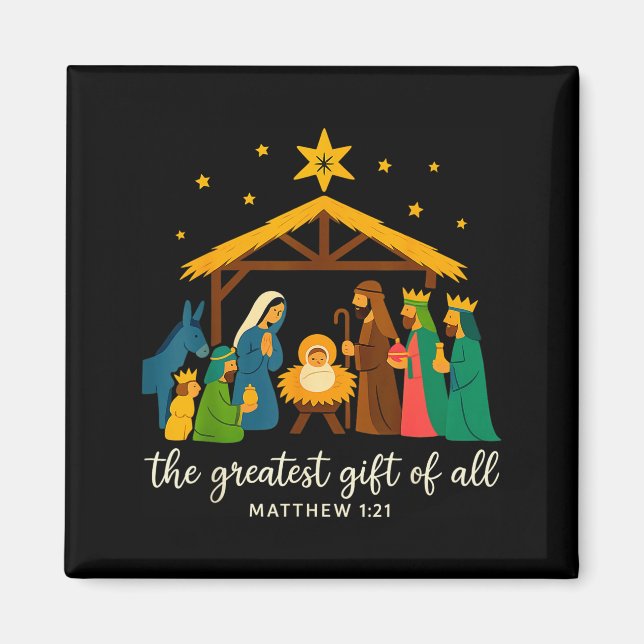 Aimant The Greatest Gift For All Christmas Nativity Jesus (Devant)