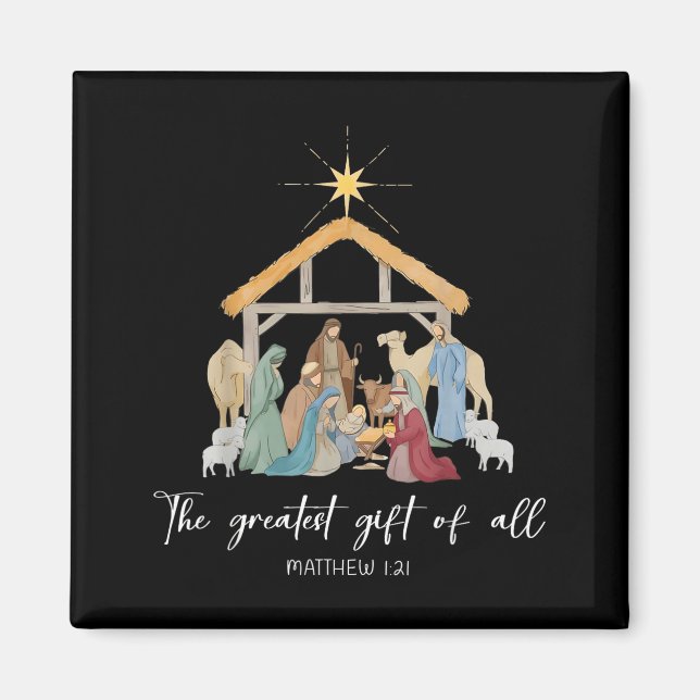 Aimant The Greatest Gift For All Christmas Nativity Jesus (Devant)
