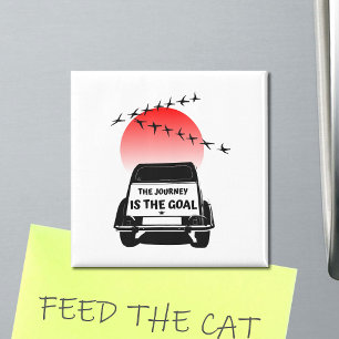 Aimant The journey is the goal sunset - oldtimer 2CV