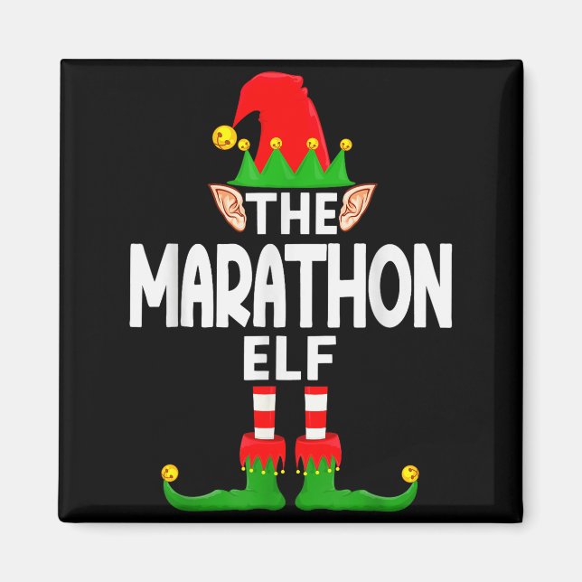 Aimant The Marathon Elf Family Christmas Pajama Party  (Devant)