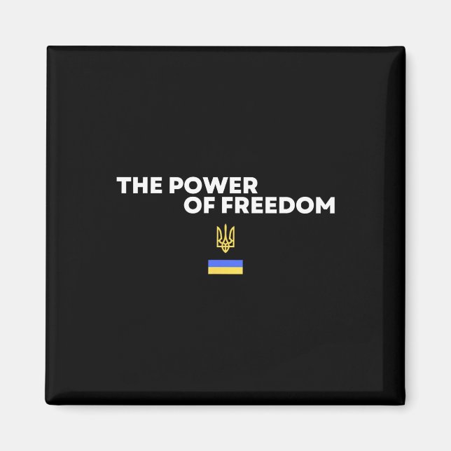 Aimant The Power Of Freedom Trident Ukrainian Flag Symbol (Devant)