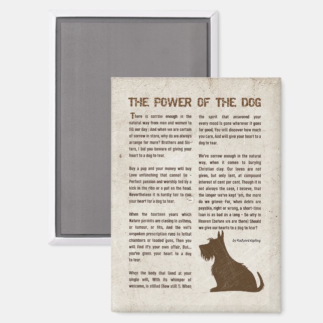 Aimant The Power of the Dog Poem - Rudyard Kipling (Recto/Verso)