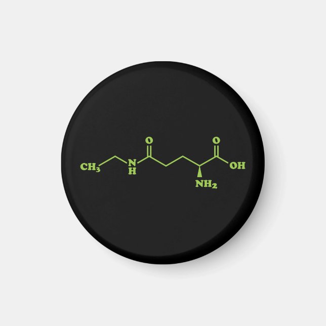 Aimant Thé Théanine Formule chimique moléculaire (Devant)