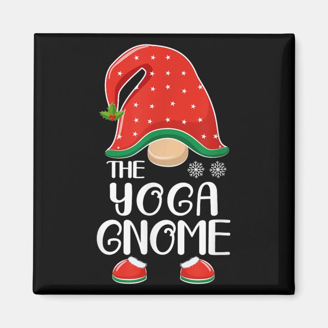 Aimant The Yoga Gnome Elf Matching Family Group Christmas (Devant)