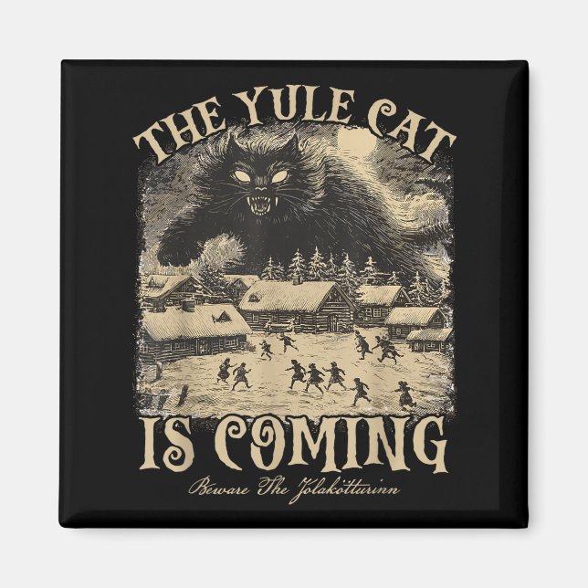 Aimant The Yule Cat Is Coming Icelandic Christmas Cat Mom (Devant)