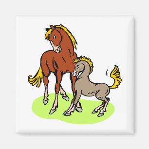 Aimant Thème Cheval Eau Cute Foy Mare Spunky Cartoon
