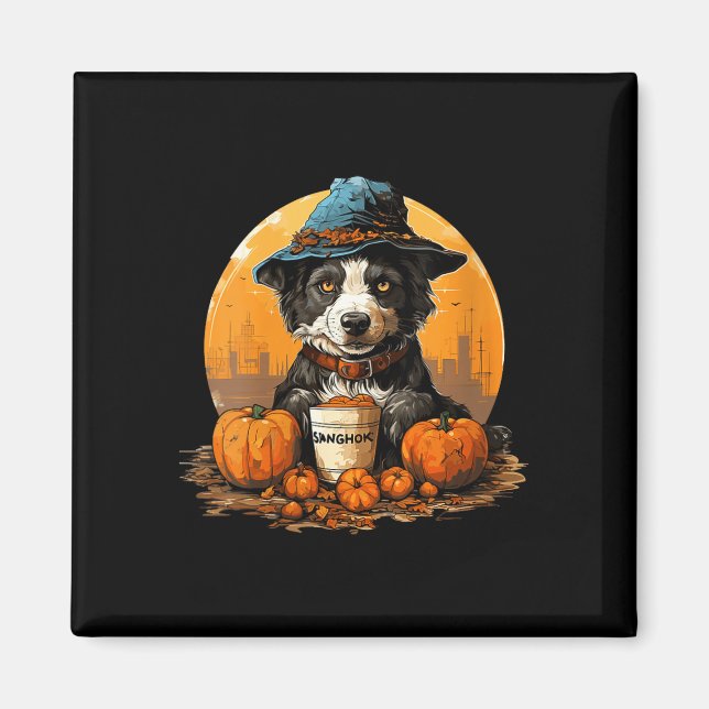 Aimant Thème chien d'Halloween pour femmes  (Devant)