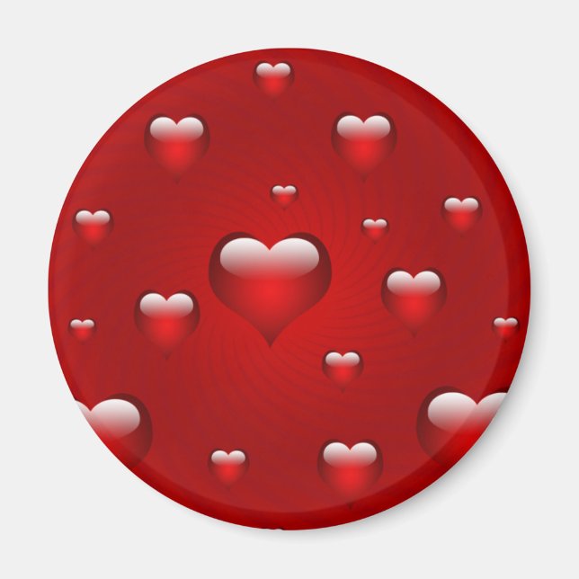 Aimant Thème d'amour des coeurs (Devant)