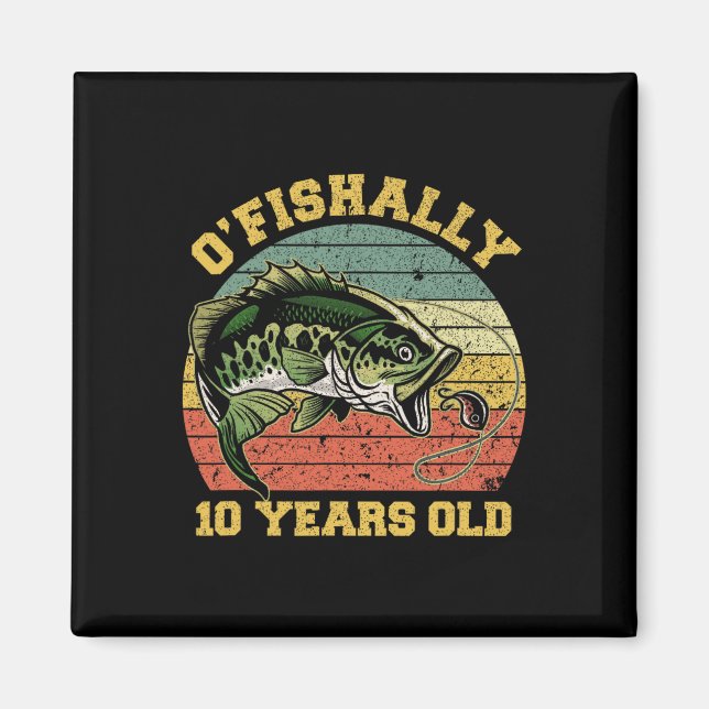 Aimant Thème de fête d'anniversaire de pêche O'fishally 1 (Devant)