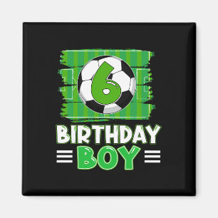 Aimant Thème de fête de 6 ans pour garçon Football 6ème A