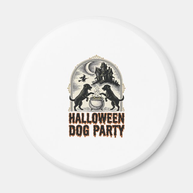 Aimant Thème de fête pour chien Halloween Chaudron de sor (Devant)