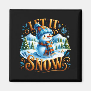 Aimant Thème de Noël Laissez Tomber la Neige T Shirt Mign