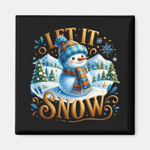 Aimant Thème de Noël Laissez Tomber la Neige T Shirt Mign