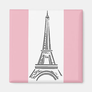 Aimant Thème Tour Eiffel Rose Paris