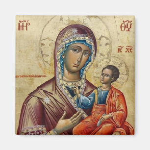 Aimant Theotokos (Vierge Marie) et l'icône Christ Enfant