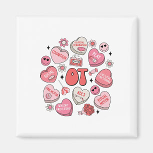 Aimant Thérapie occupationnelle groovy Saint-Valentin Ot