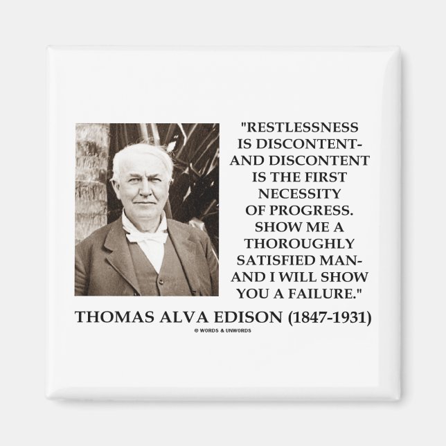 Aimant Thomas Edison Agitation Mécontentement Progrès (Devant)