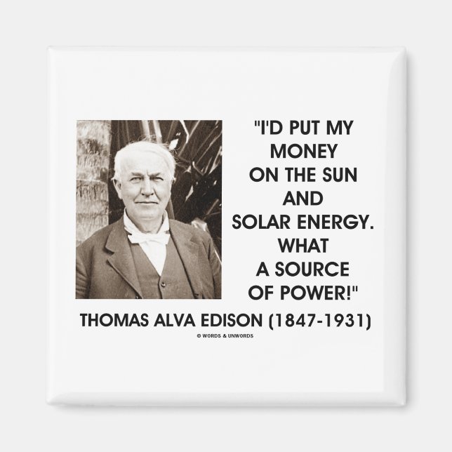 Aimant Thomas Edison Énergie Solaire Solaire Source D'Éne (Devant)
