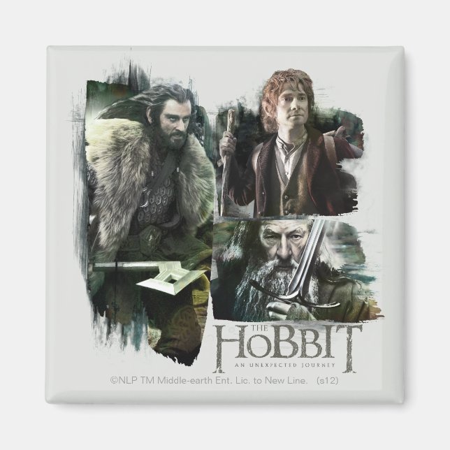 Aimant THORIN OAKENSHIELD™, BILBO BAGGINS™, & Gandalf Art (Devant)