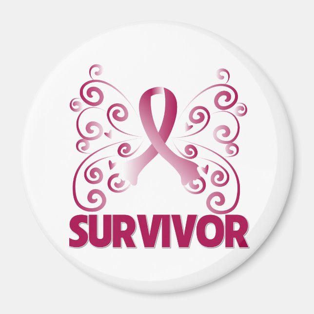 Aimant Throat Cancer Survivant Papillon (Devant)
