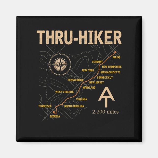 Aimant Thruh Hiker Appalachian Trail Randonnée (Devant)