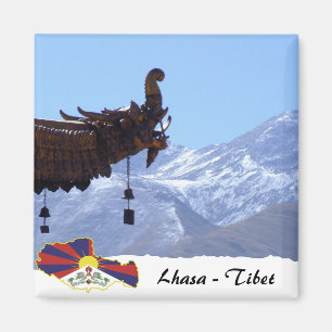 Aimant Tibet, toit du temple de Jokhang, Lhassa