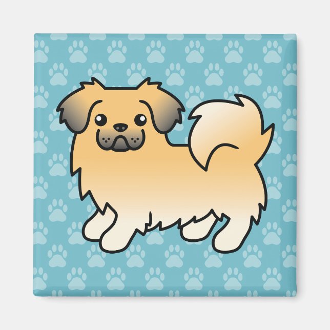 Aimant Tibétain Spaniel Fawn Sable Dessin Animé Chien (Devant)