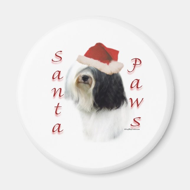 Aimant Tibétain Terrier Père Noël Paws (Devant)