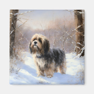 Aimant Tibetan Terrier Qu'il neige Noël