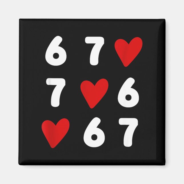 Aimant Tic Tac Toe drôle de la Saint Valentin 67 Meme Six (Devant)
