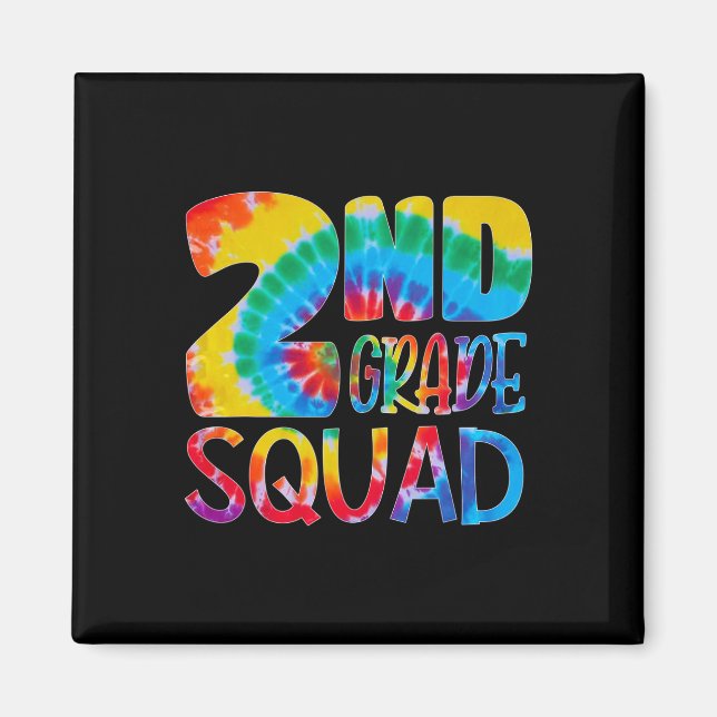 Aimant Tie Dye 2e année Escouade Enseignant Élève Premier (Devant)