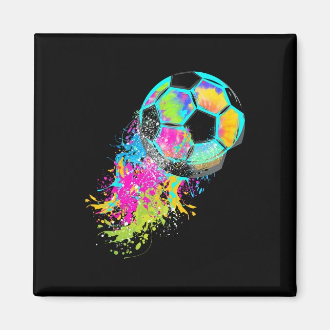 Aimant Tie & Dye Coloré Football Ll  (Devant)