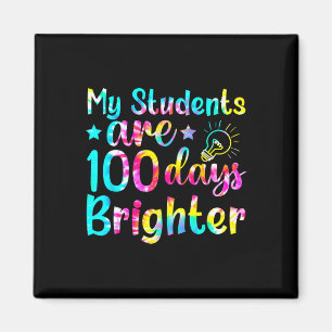 Aimant Tie Dye Mes Étudiants Sont 100 Jours Enseignant Pl