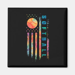 Aimant Tie Dye Softball Ado Girls Softball Player Usa Fl